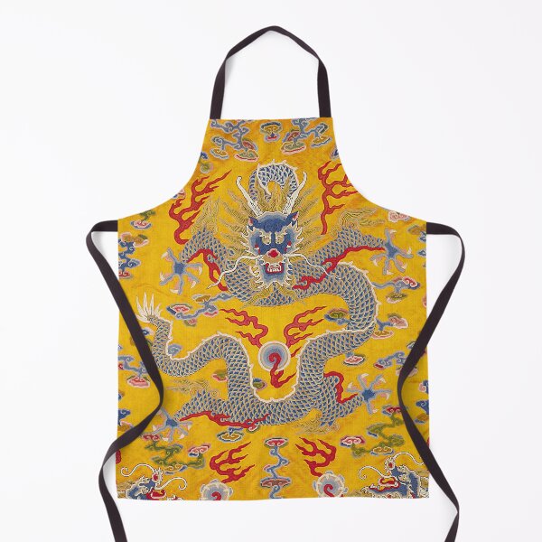 Item preview, Japanese Imperial 12-symbol robe of yellow twilled silk embroidered with nine 5-clawed dragons in gold designed and sold by blackdogshop.