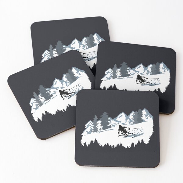 Item preview, Skier and mountains - skiing, skiing designed and sold by claudiasartwork.