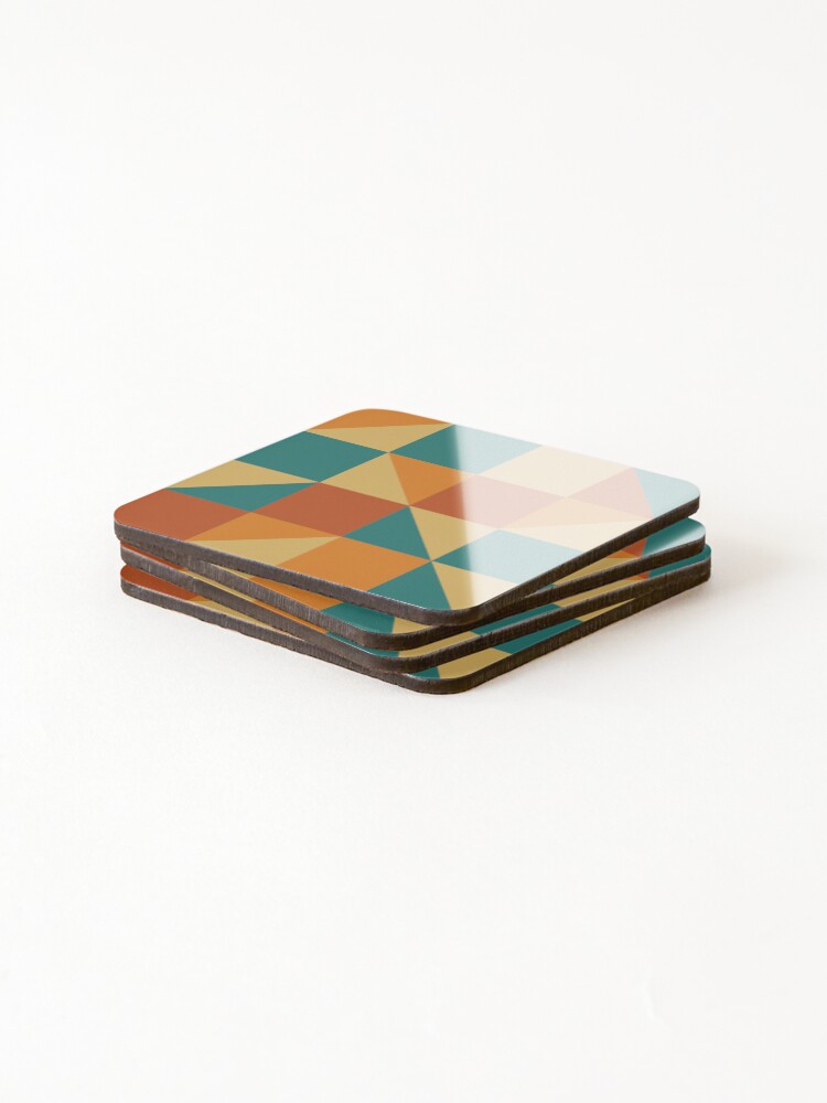 Thumbnail 4 of 5, Coasters (Set of 4), Retro Abstract Multi Color Pattern designed and sold by risingrocket.