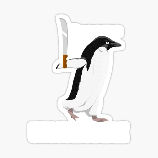 Penguin with machete Magnet for Sale by Mobb0