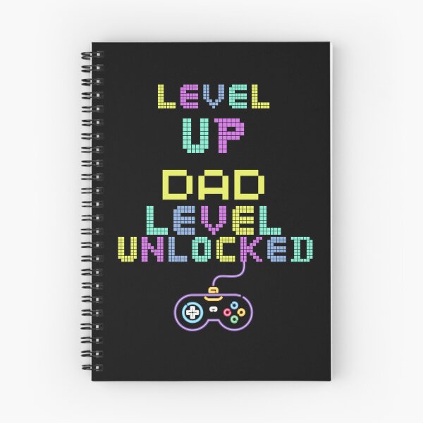 Item preview, Dad level unlocked, funny gamers pun, 90's retro vibe, video gamer Dad, new Dad designed and sold by allycat57.