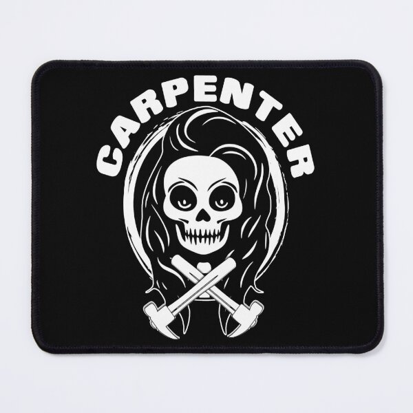 Item preview, Female Carpenter Skull and Hammers Crossed Tools White Logo designed and sold by Nuletto.