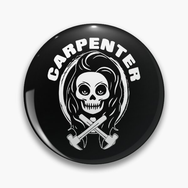Item preview, Female Carpenter Skull and Hammers Crossed Tools White Logo designed and sold by Nuletto.