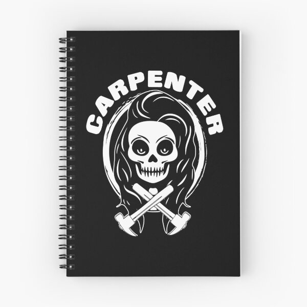 Item preview, Female Carpenter Skull and Hammers Crossed Tools White Logo designed and sold by Nuletto.