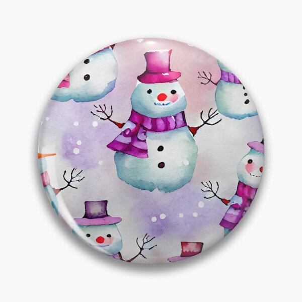 Item preview, Watercolor Christmas Snowmen Pattern Purples Reds and Purples designed and sold by ClairesPatterns.