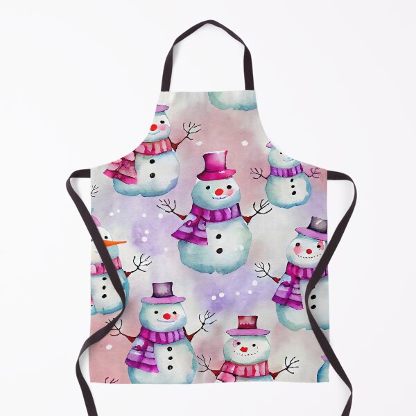 Item preview, Watercolor Christmas Snowmen Pattern Purples Reds and Purples designed and sold by ClairesPatterns.