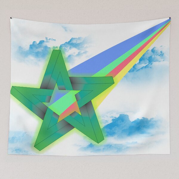Item preview, The star that comes out of the rainbow from the clouds designed and sold by Bigrow.