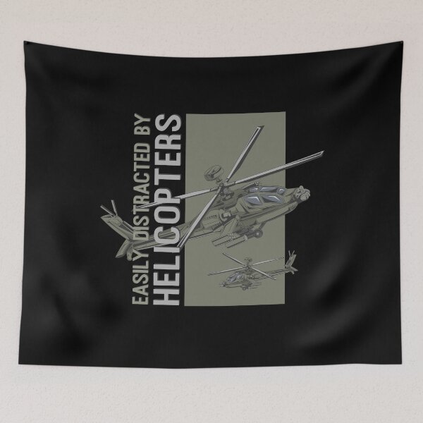 Item preview, Easily Distracted By Helicopters Funny Military Aviation designed and sold by MintedFresh.