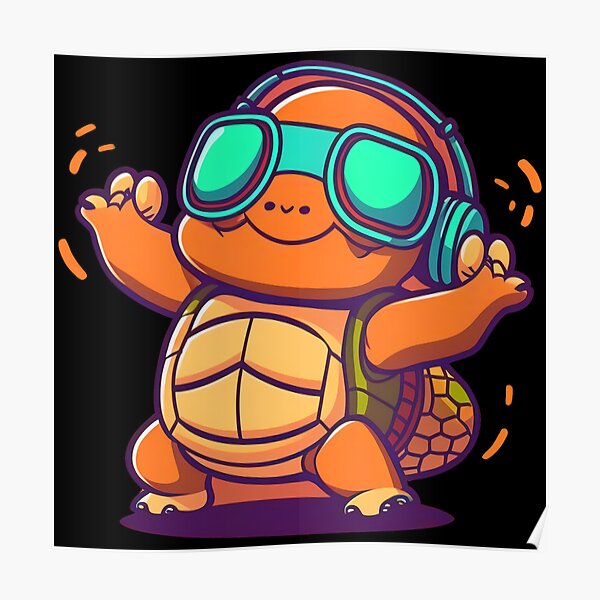 Cute Turtle Cartoon Posters for Sale | Redbubble