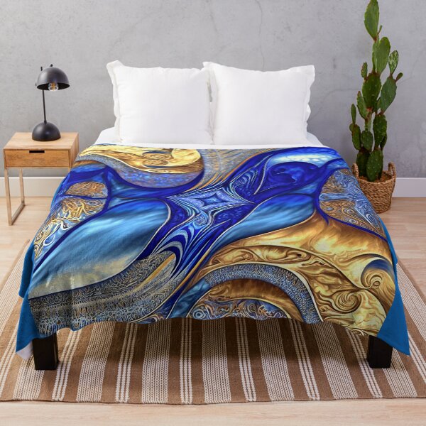 Item preview, Abstract Art: Harmony in Blue Gray and Gold designed and sold by factory88.