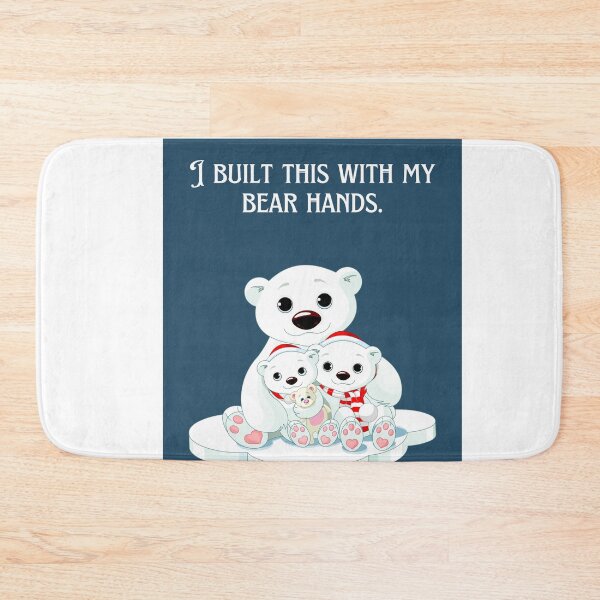 Item preview, I Built This with my Bear Hands - Funny Quote - Pun - Polar Bear - Polar Cub - Blue Background designed and sold by Mechanical-Artt.