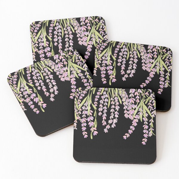Item preview, Blooming wisteria vines on black designed and sold by Mermaidssparkle.
