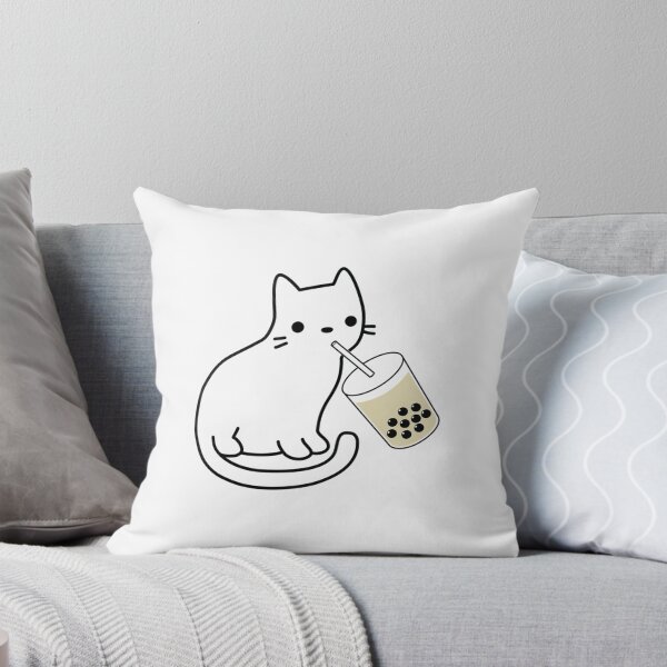 Item preview, Cat Drinking Boba Milk Tea Bobalogy   designed and sold by rondelzoddau.
