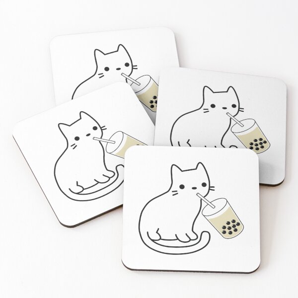 Item preview, Cat Drinking Boba Milk Tea Bobalogy   designed and sold by rondelzoddau.