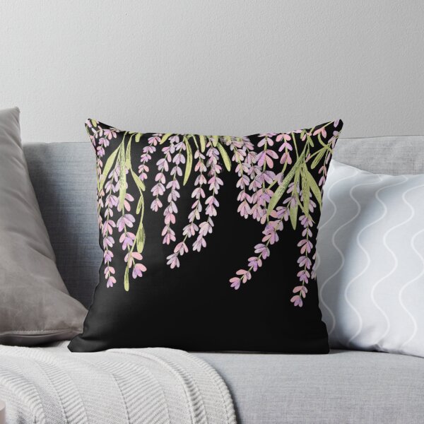 Item preview, Blooming wisteria vines on black designed and sold by Mermaidssparkle.