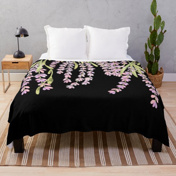 Item preview, Blooming wisteria vines on black designed and sold by Mermaidssparkle.