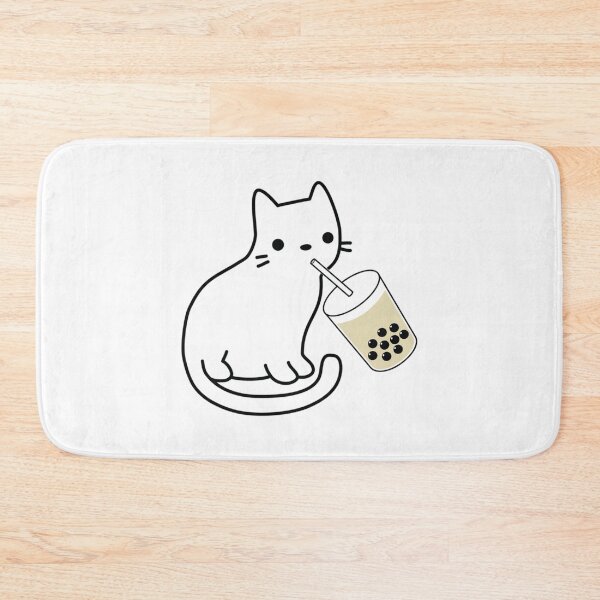 Item preview, Cat Drinking Boba Milk Tea Bobalogy   designed and sold by rondelzoddau.