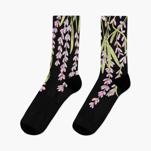Item preview, Blooming wisteria vines on black designed and sold by Mermaidssparkle.
