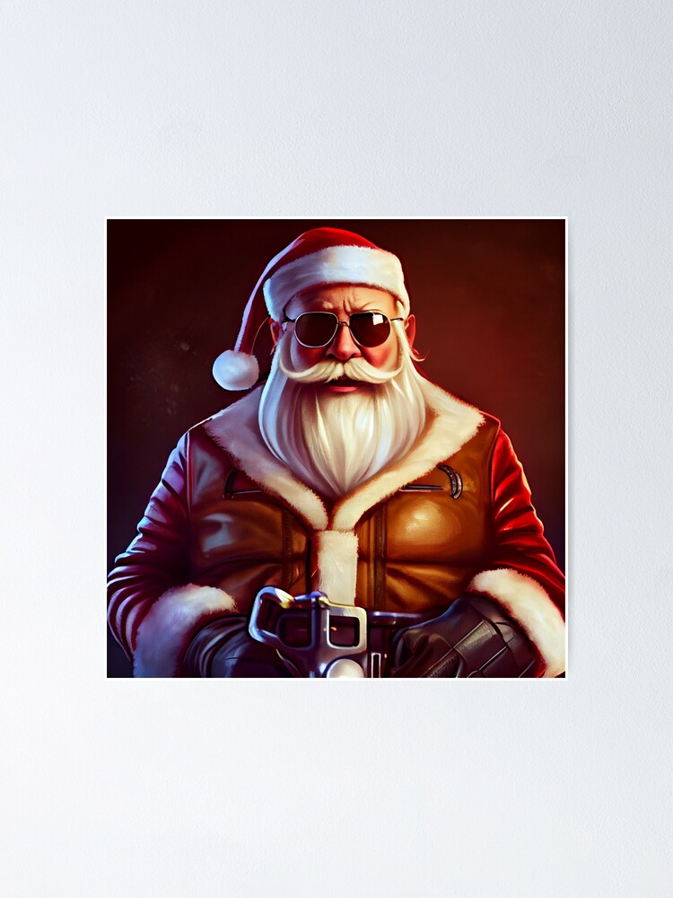 Santa Claus Hipster Portrait Fashionable Modern Santa Young Man