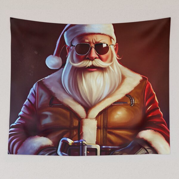 Artikelvorschau, Super coole Weihnachtsmann-Weihnachtsporträt-Digital-Malerei entworfen und verkauft von CodeAndColors.