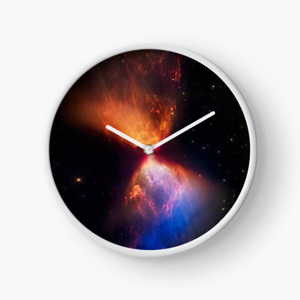 JWST Young Stellar Object (Fiery Hourglass), L1527 (James Webb/JWST) — space poster Clock