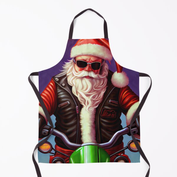 Artikelvorschau, Hardcore-Biker-Weihnachtsmann auf einem Motorrad-Digital-Gemälde entworfen und verkauft von CodeAndColors.