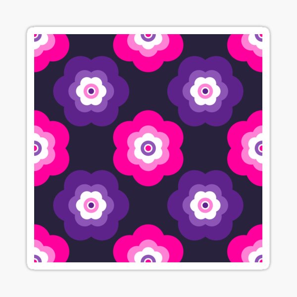 Geometric Pattern: Six Petal Flower: Purple Sticker