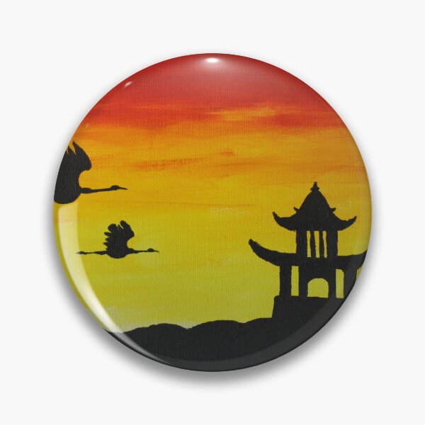 Item preview, A Pagoda, with Chinese birds and a setting sun designed and sold by Jodie Cresswell.