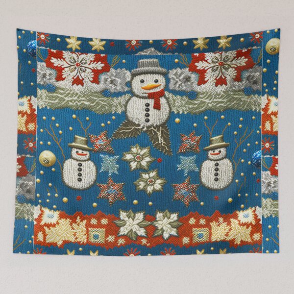 Item preview, SNOWMAN CHRISTMAS PATTERN Midjourney AI Artwork designed and sold by davidjulie.