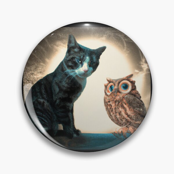 Item preview, a cat and an owl t-shirt designed and sold by shirtkosa.