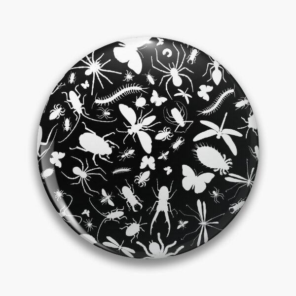 Item preview, Creepy Crawly Pattern - White Bugs (Black Background) designed and sold by chayground.