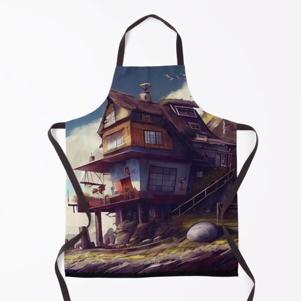 Artikelvorschau, Travelers House auf einem Cliffside Beach Digital Painting entworfen und verkauft von CodeAndColors.