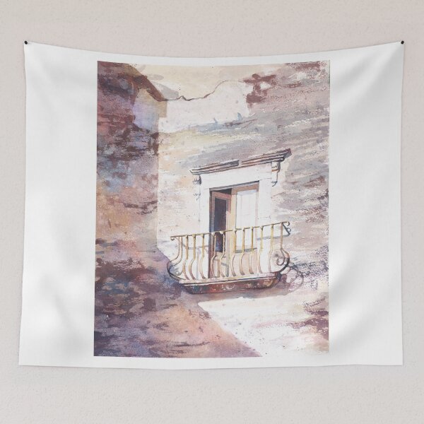 Item preview, Watercolor painting of exterior door  on Lipari Island- Italy designed and sold by rfoxphoto.