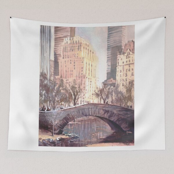 Item preview, Watercolor painting of bridge in Central Park- New York City, New York (USA). designed and sold by rfoxphoto.