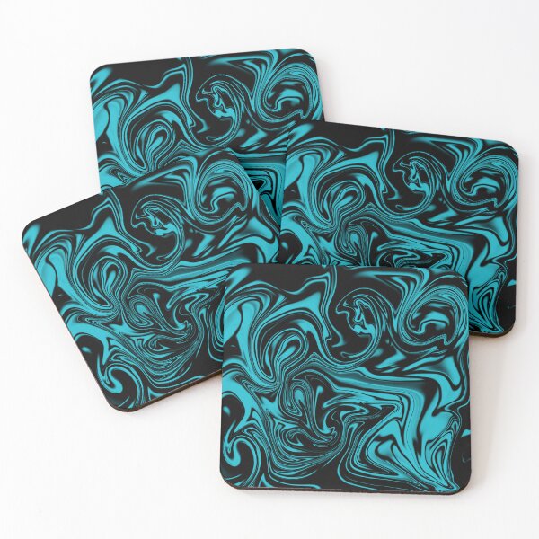 Item preview, Turquoise And Black Liquid Art 3. Liquid Marble. Abstract Design. designed and sold by Jason123za.