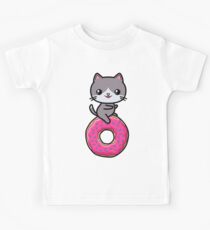 Cat Kawaii Donut Cute Kids Tee