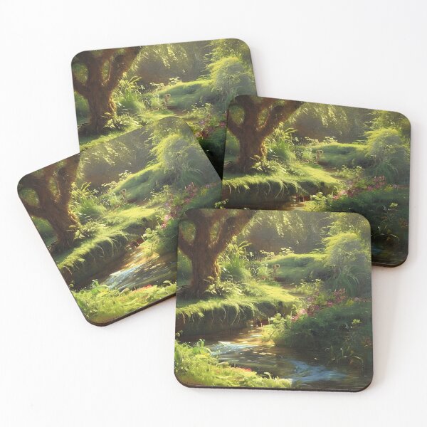 Item preview, Overgrown Garden with a Flowing River designed and sold by FamiliarPufferfish.