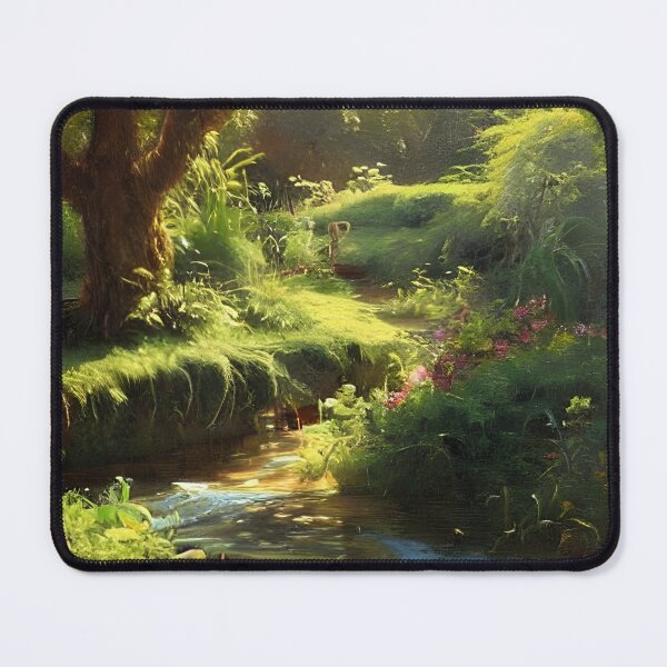 Item preview, Overgrown Garden with a Flowing River designed and sold by FamiliarPufferfish.