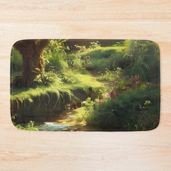 Item preview, Overgrown Garden with a Flowing River designed and sold by FamiliarPufferfish.