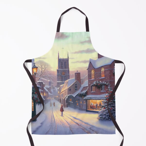 Artikelvorschau, Winter in einer Kleinstadt auf Weihnachten Digital Painting entworfen und verkauft von CodeAndColors.
