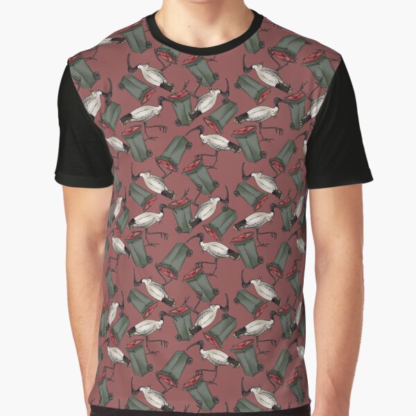 Bin Chicken - Maroon Graphic T-Shirt