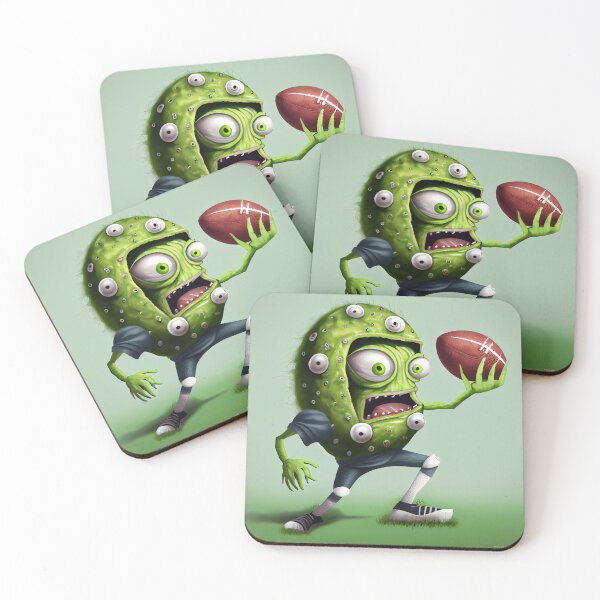 Artikelvorschau, Weird Alien Pickle spielt Fußball (Pickleball) Digitale Malerei entworfen und verkauft von CodeAndColors.
