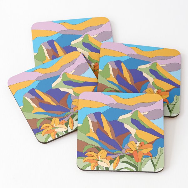 Item preview, Lilies Mountain Scene in Stained Glass designed and sold by Joseph Bangsund.