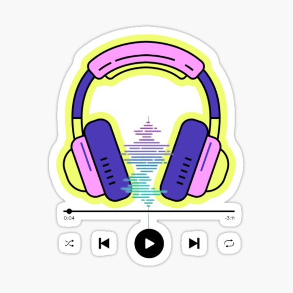Retro headphones Sticker for Sale by RapTags24