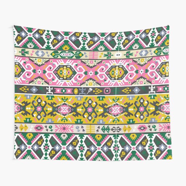 Disover Fancy abstract geometric pattern in tribal style Tapestry