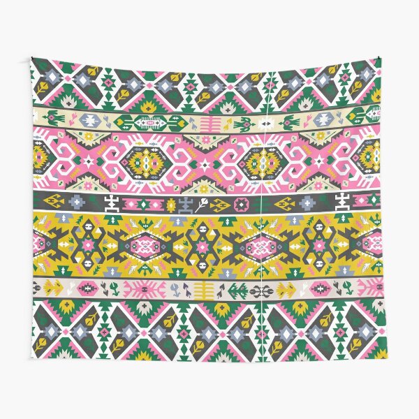 Discover Fancy abstract geometric pattern in tribal style Tapestry