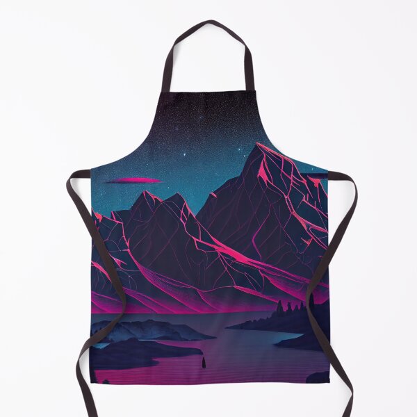 Artikelvorschau, Bunte Berglandschaft im Cyber-Stil bei Nacht Digitale Malerei entworfen und verkauft von CodeAndColors.