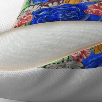 Alternate view of Blue Roses and Tulip Fantasy Throw Pillow