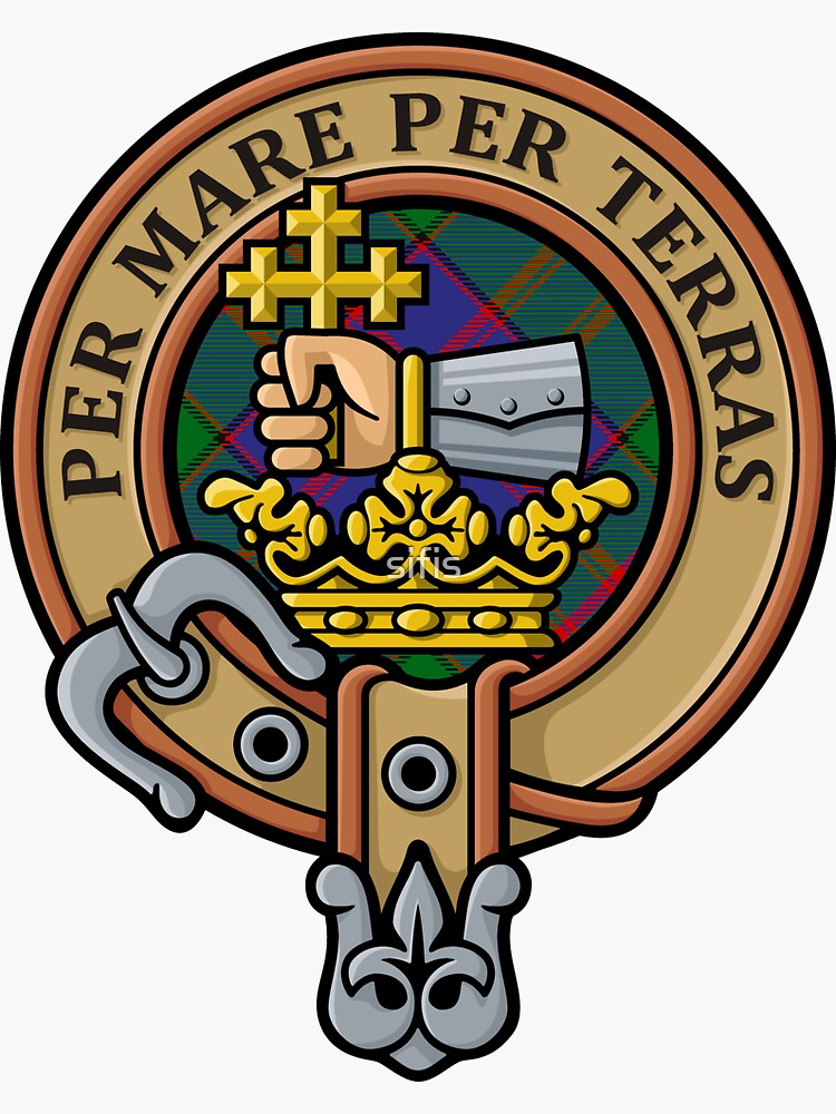 Clan Macdonald Crest Over Tartan Sticker For Sale By Sifis Redbubble 5846