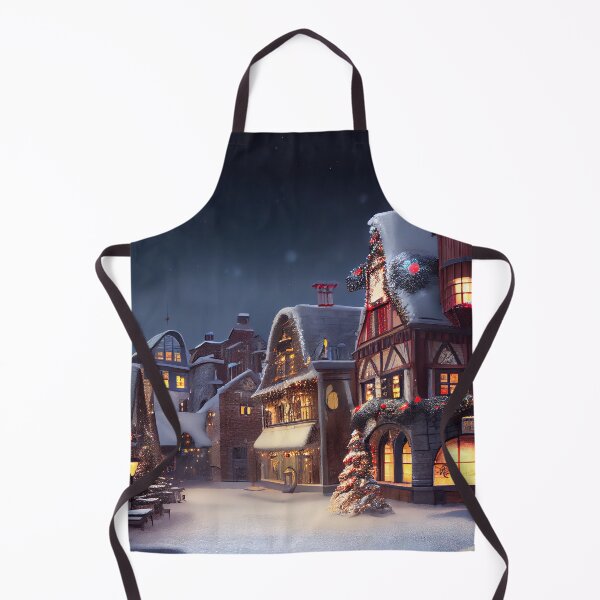 Artikelvorschau, Silent Night Snowy Town on Christmas Digital Painting entworfen und verkauft von CodeAndColors.